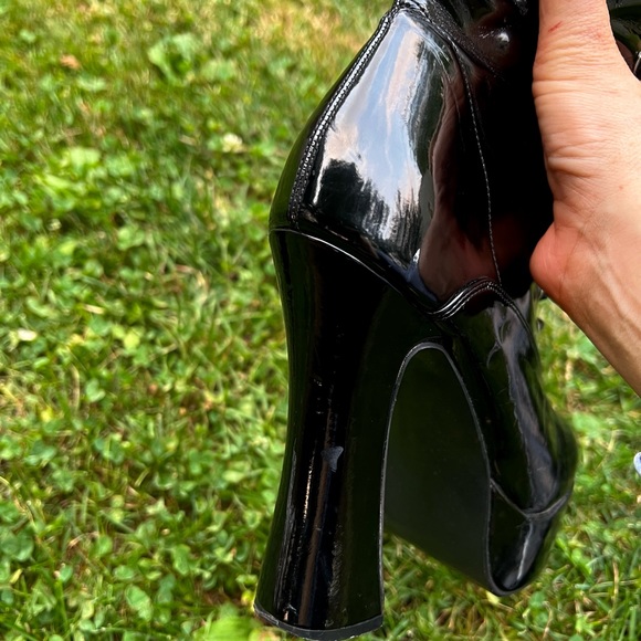 Chunky Pleaser Goth Stripper Exotic Dancer Boots 7 7.5 platform Electra laceup - Picture 12 of 14